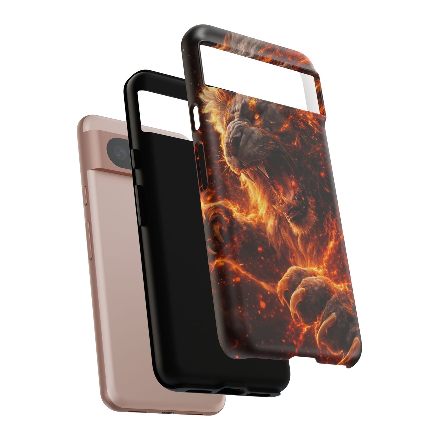 Fire Lion Phone Case — Fierce Flaming Lion Armor for Smartphones