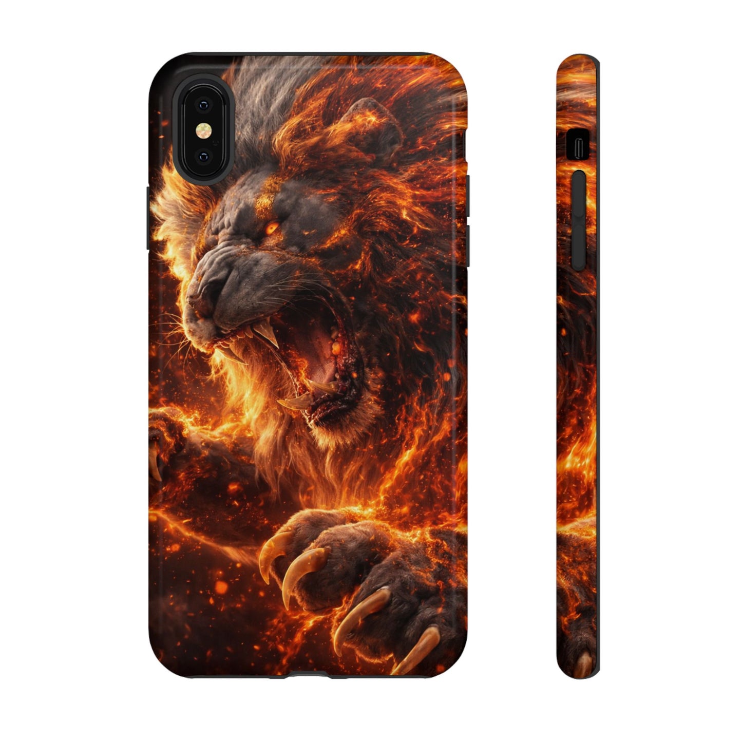 Fire Lion Phone Case — Fierce Flaming Lion Armor for Smartphones