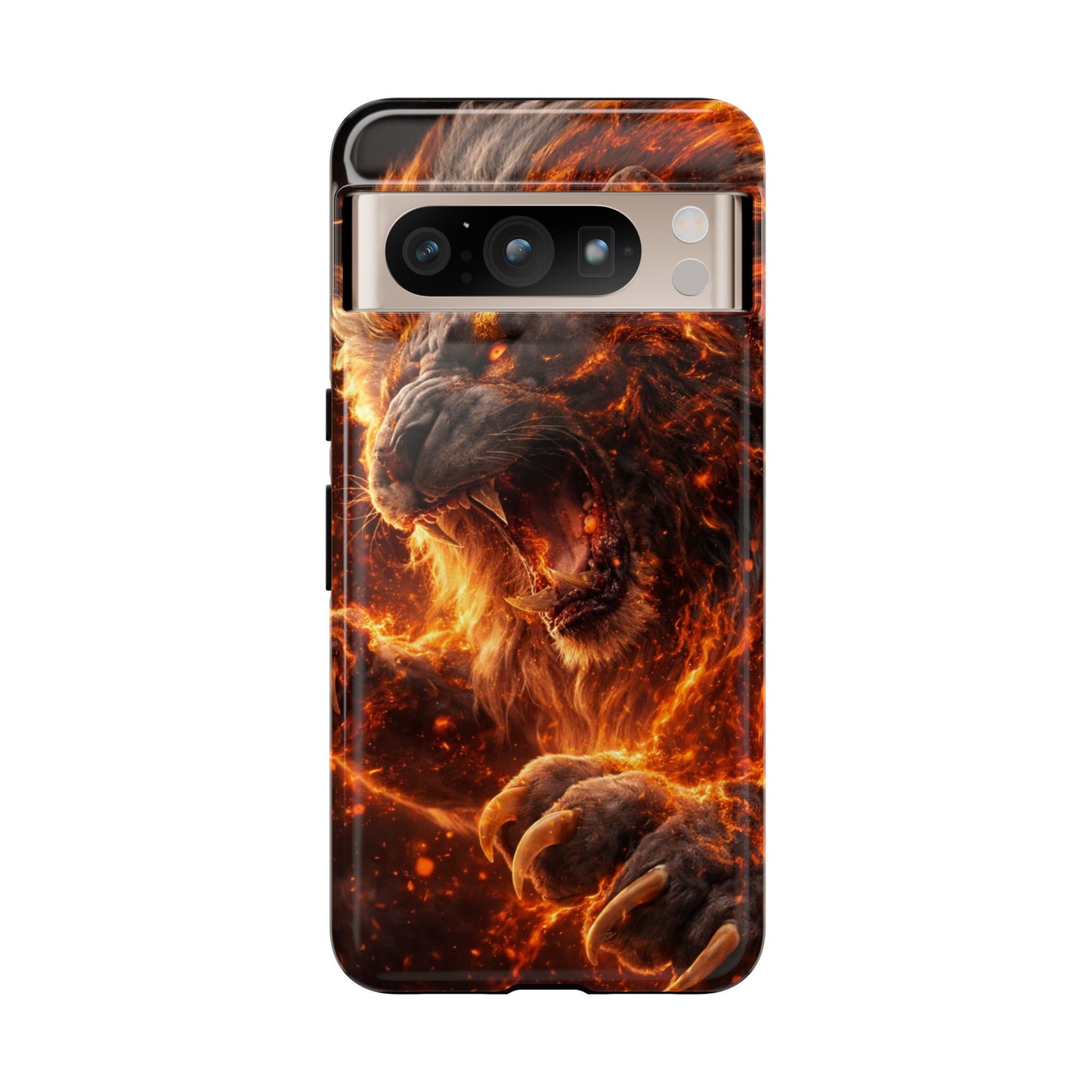 Fire Lion Phone Case — Fierce Flaming Lion Armor for Smartphones