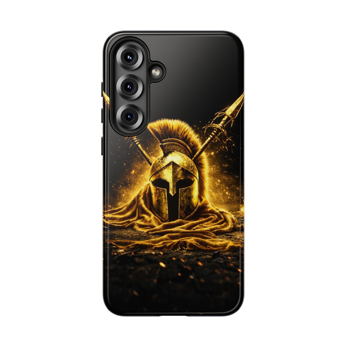 Spartan Helmet Gold Phone Case - Tough Warrior Armor Phone Cover