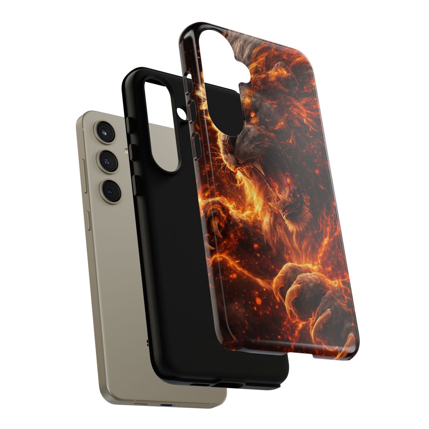 Fire Lion Phone Case — Fierce Flaming Lion Armor for Smartphones