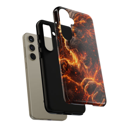 Fire Lion Phone Case — Fierce Flaming Lion Armor for Smartphones