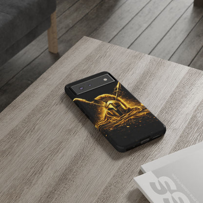 Spartan Helmet Gold Phone Case - Tough Warrior Armor Phone Cover