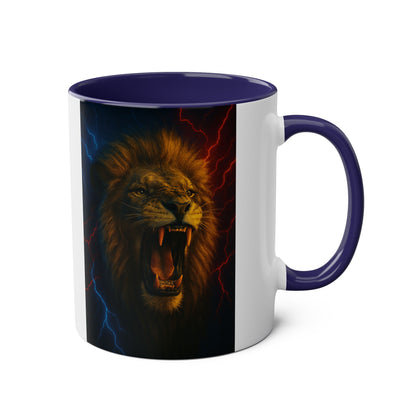 Leonidas Lion Roar Mug — Two-Tone 11oz Coffee Cup