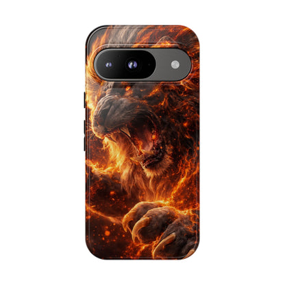 Fire Lion Phone Case — Fierce Flaming Lion Armor for Smartphones
