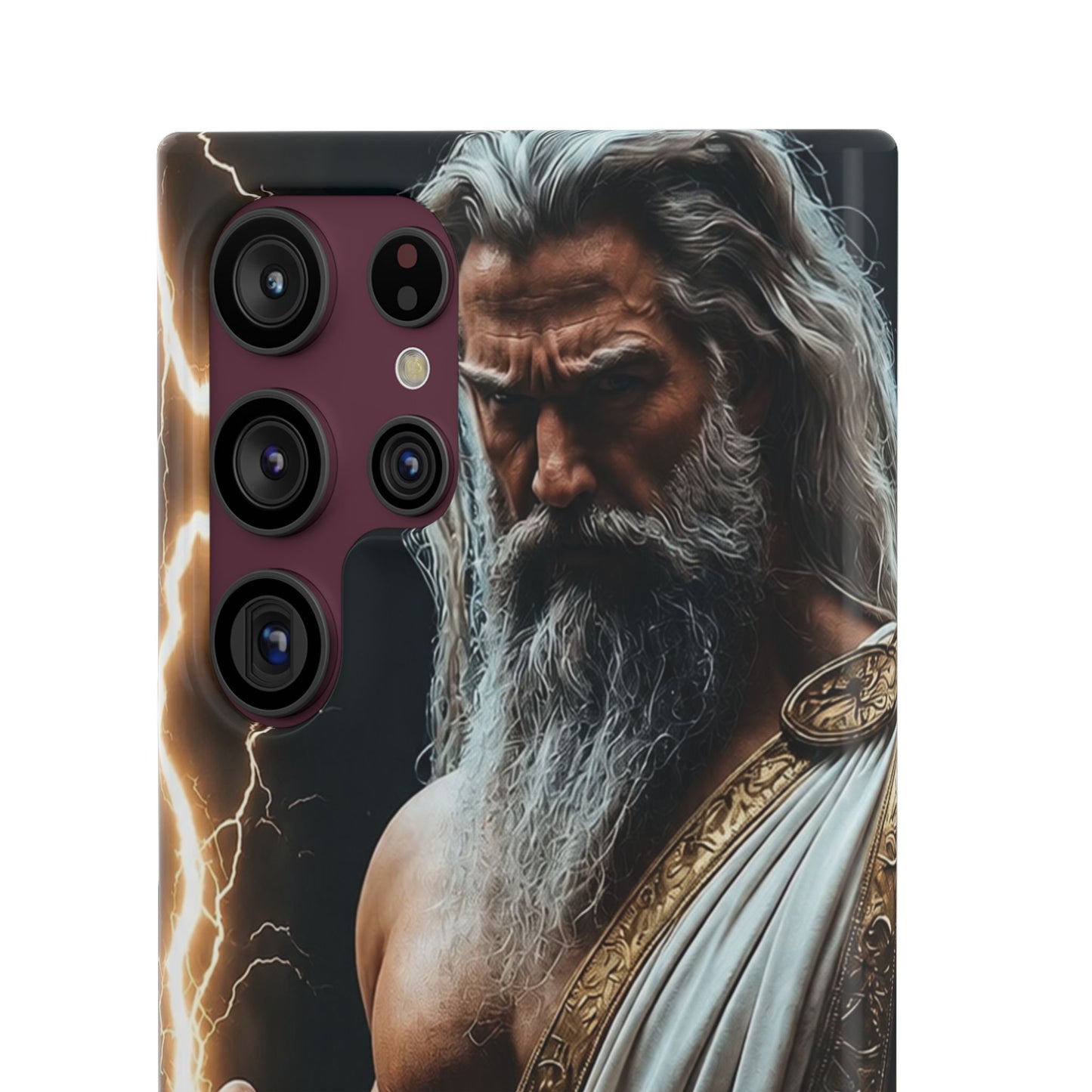 Zeus Lightning Phone Case — Mythic God Portrait Snap Case
