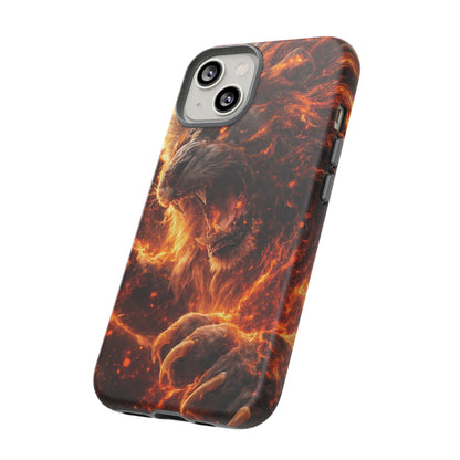Fire Lion Phone Case — Fierce Flaming Lion Armor for Smartphones