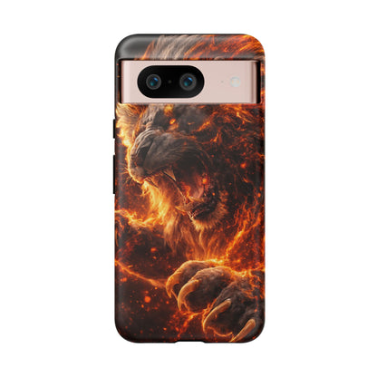 Fire Lion Phone Case — Fierce Flaming Lion Armor for Smartphones