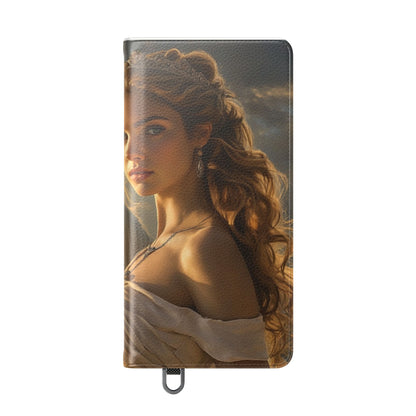 Roman Goddess Horse Portrait Flip Case — Vintage Mythic Phone Wallet