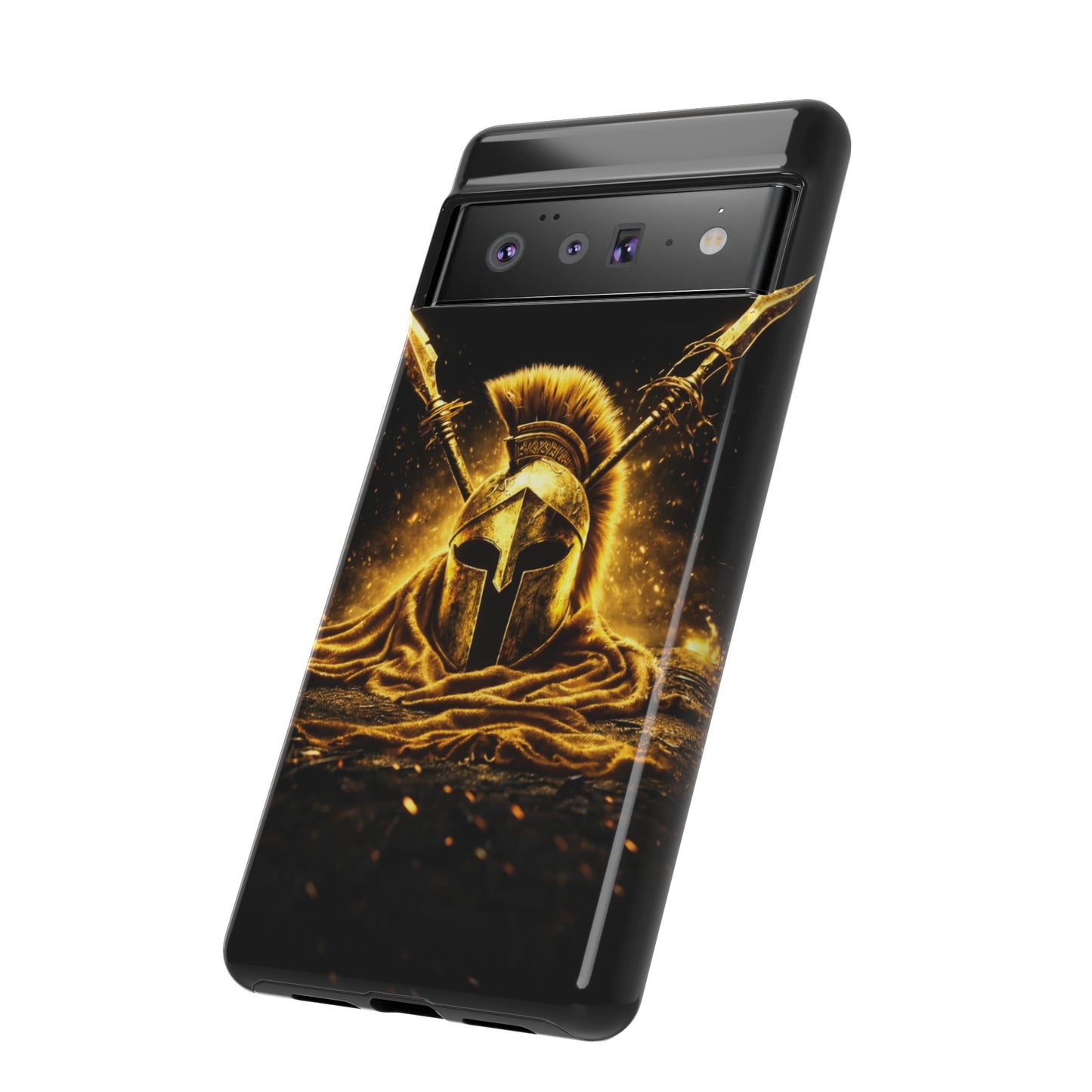 Spartan Helmet Gold Phone Case - Tough Warrior Armor Phone Cover
