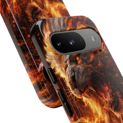 Fire Lion Phone Case — Fierce Flaming Lion Armor for Smartphones
