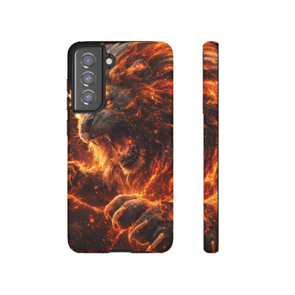 Fire Lion Phone Case — Fierce Flaming Lion Armor for Smartphones