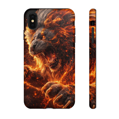 Fire Lion Phone Case — Fierce Flaming Lion Armor for Smartphones