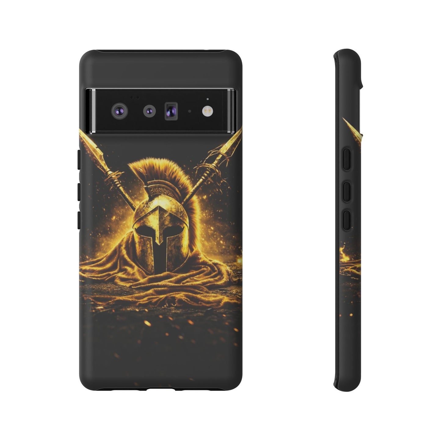 Spartan Helmet Gold Phone Case - Tough Warrior Armor Phone Cover