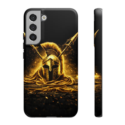 Spartan Helmet Gold Phone Case - Tough Warrior Armor Phone Cover
