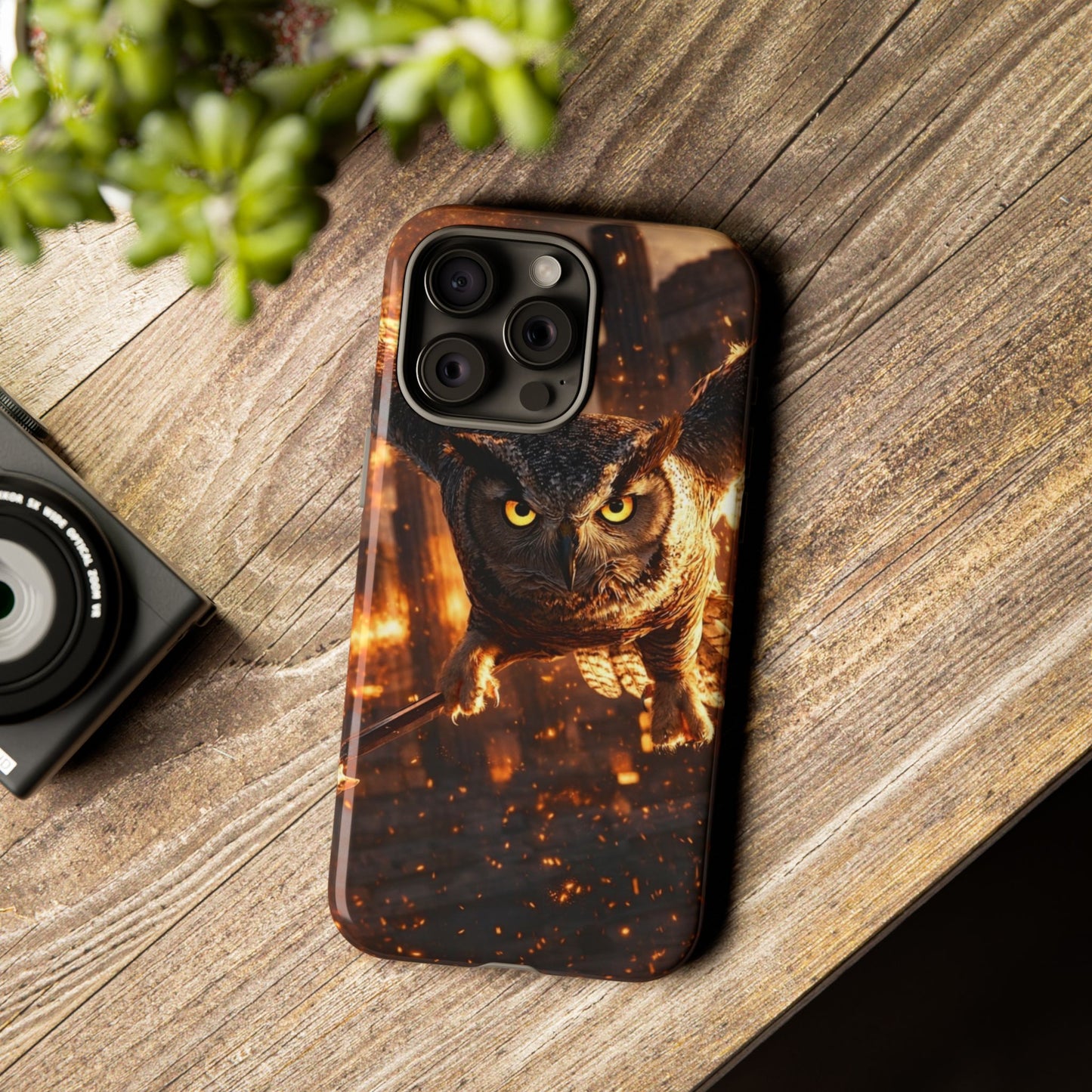 Owl in Flames Phone Case