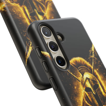 Spartan Helmet Gold Phone Case - Tough Warrior Armor Phone Cover
