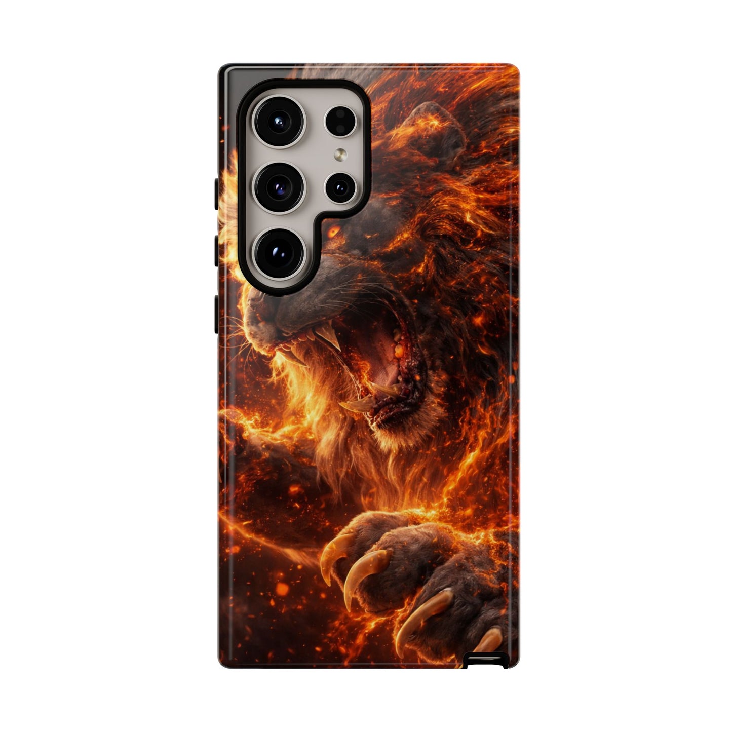 Fire Lion Phone Case — Fierce Flaming Lion Armor for Smartphones