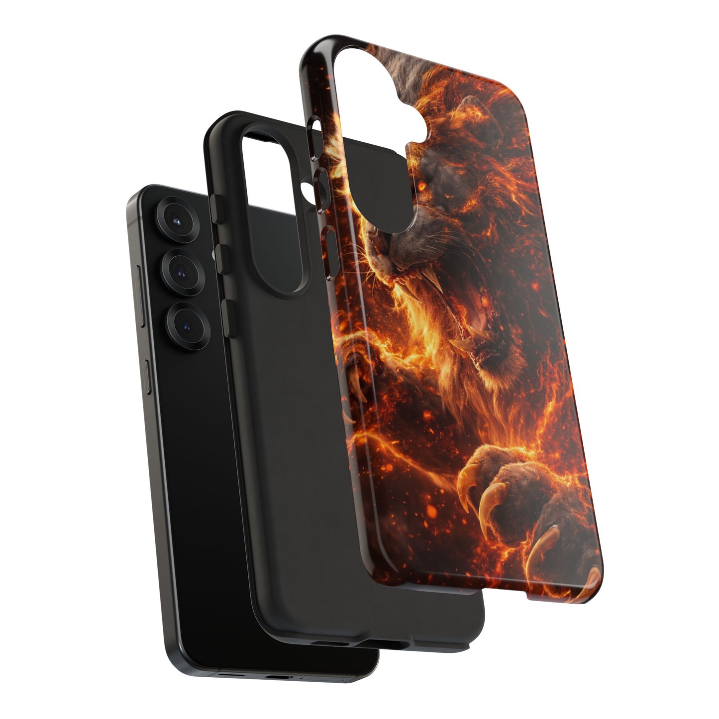 Fire Lion Phone Case — Fierce Flaming Lion Armor for Smartphones
