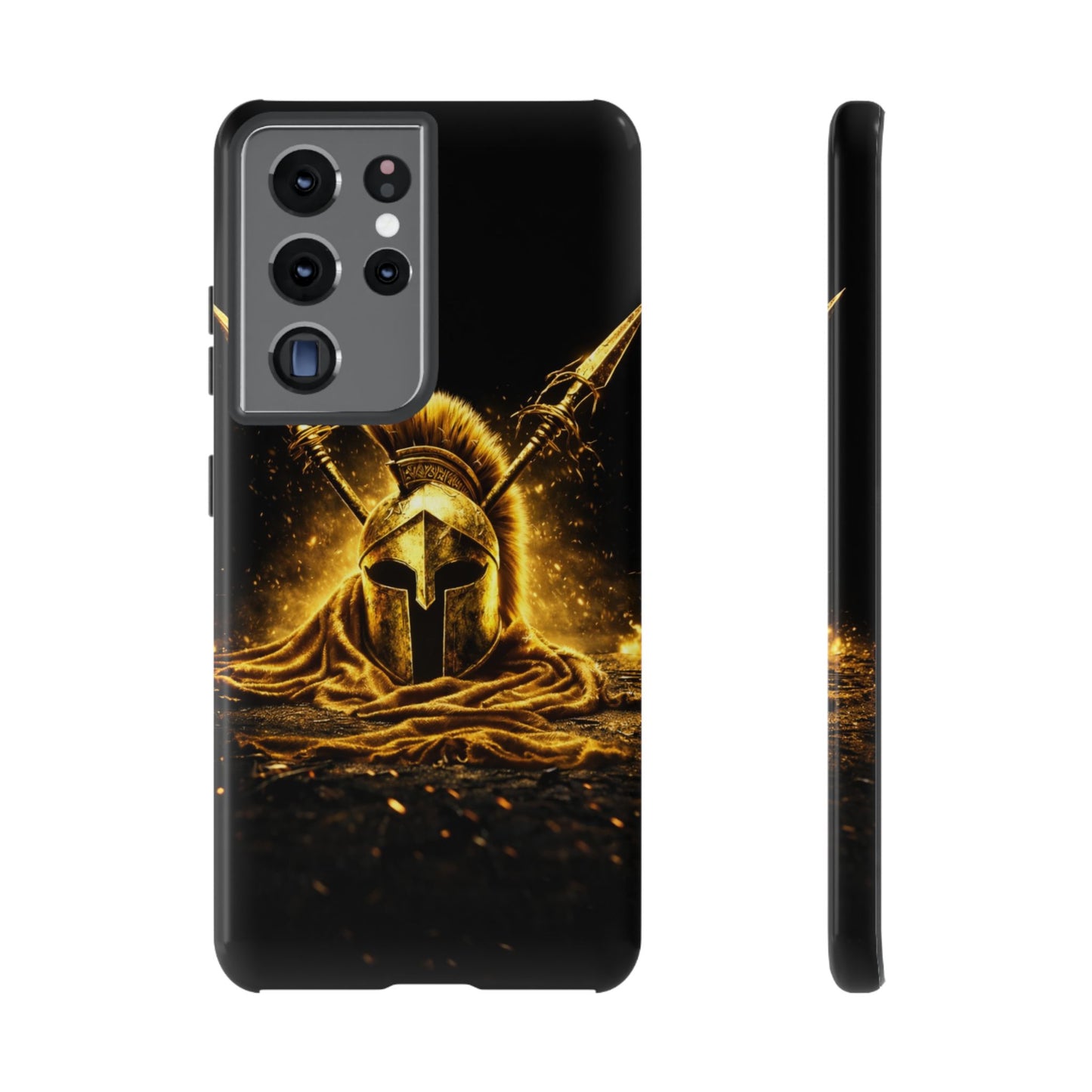 Spartan Helmet Gold Phone Case - Tough Warrior Armor Phone Cover