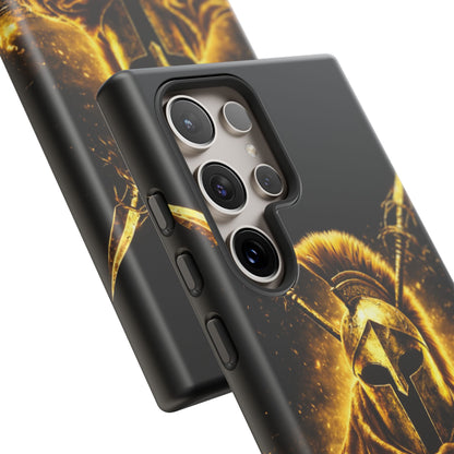 Spartan Helmet Gold Phone Case - Tough Warrior Armor Phone Cover
