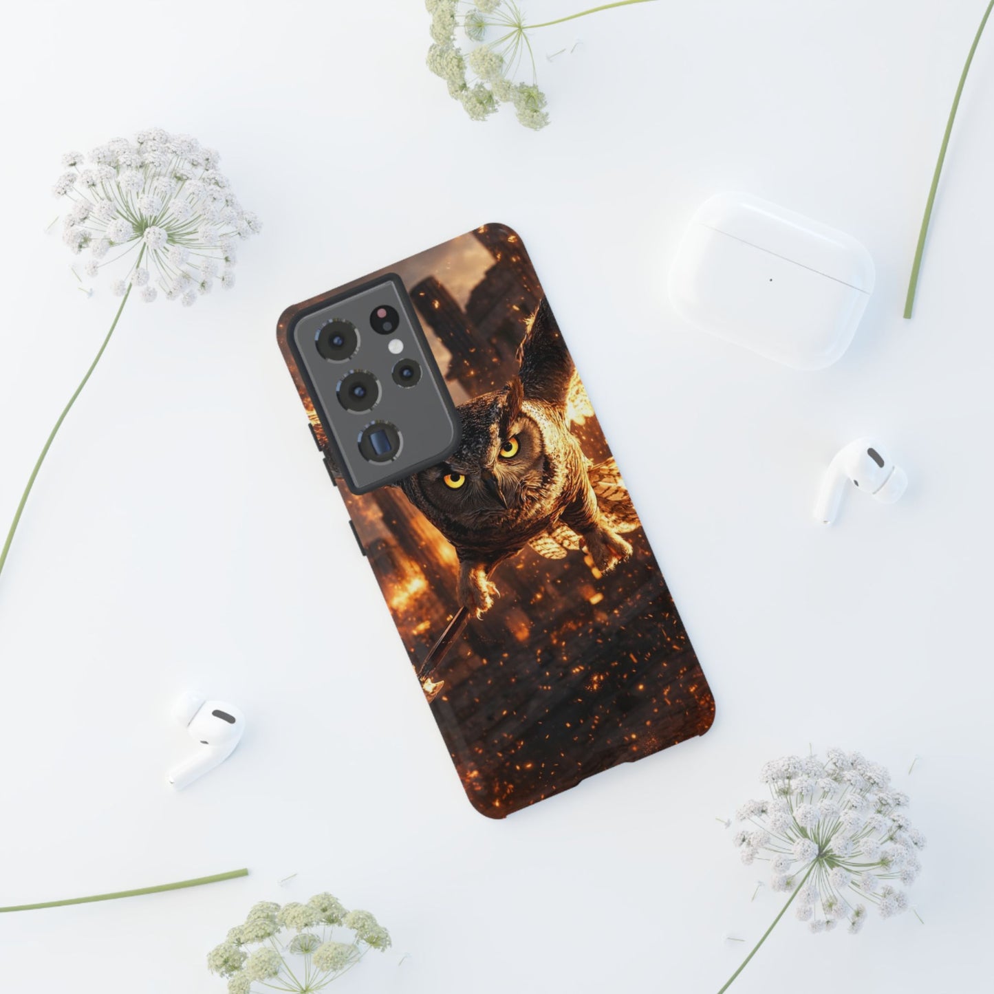 Owl in Flames Phone Case
