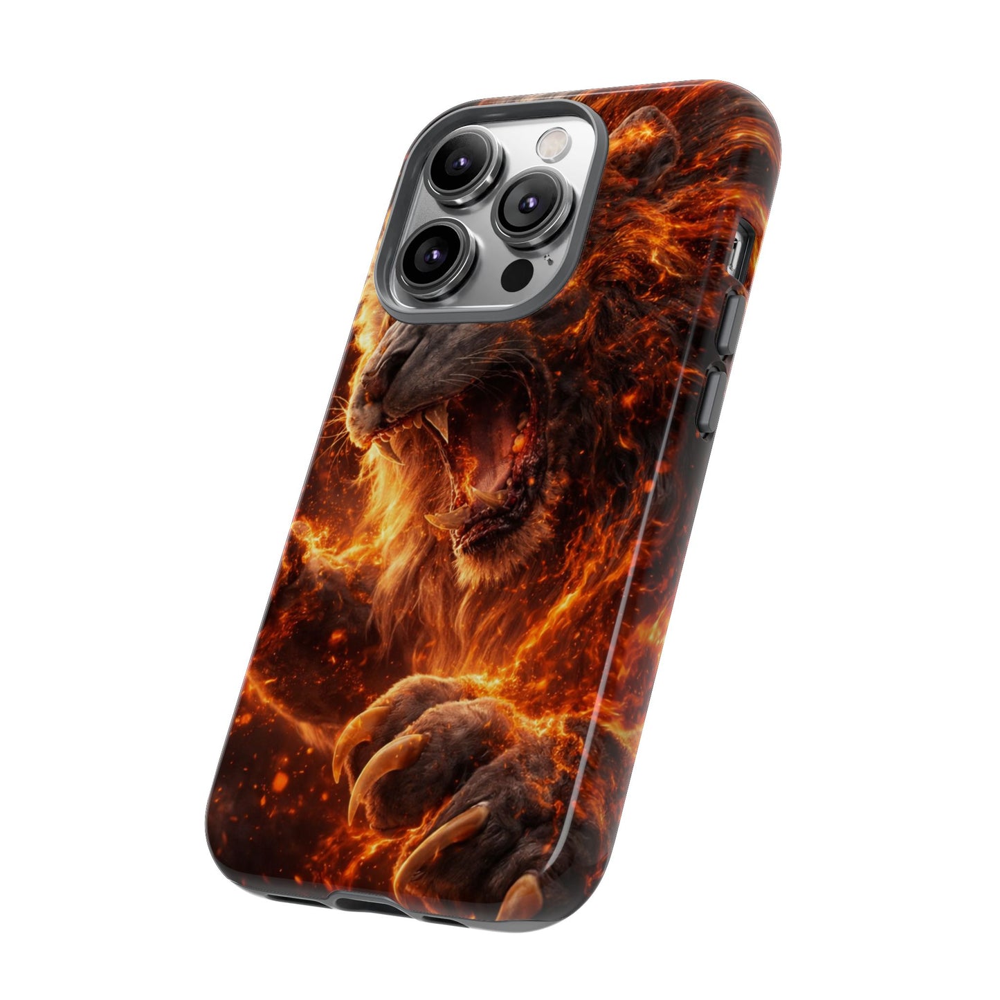 Fire Lion Phone Case — Fierce Flaming Lion Armor for Smartphones