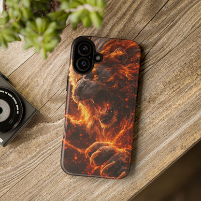 Fire Lion Phone Case — Fierce Flaming Lion Armor for Smartphones