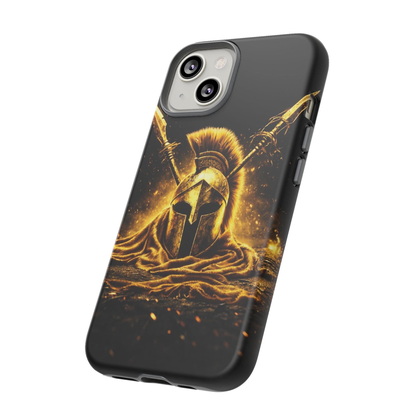 Spartan Helmet Gold Phone Case - Tough Warrior Armor Phone Cover