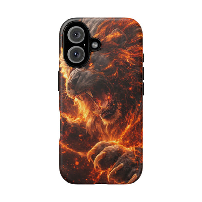 Fire Lion Phone Case — Fierce Flaming Lion Armor for Smartphones