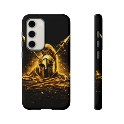 Spartan Helmet Gold Phone Case - Tough Warrior Armor Phone Cover