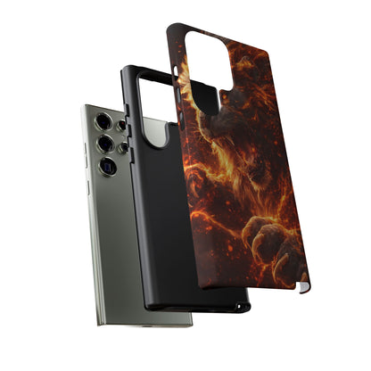 Fire Lion Phone Case — Fierce Flaming Lion Armor for Smartphones