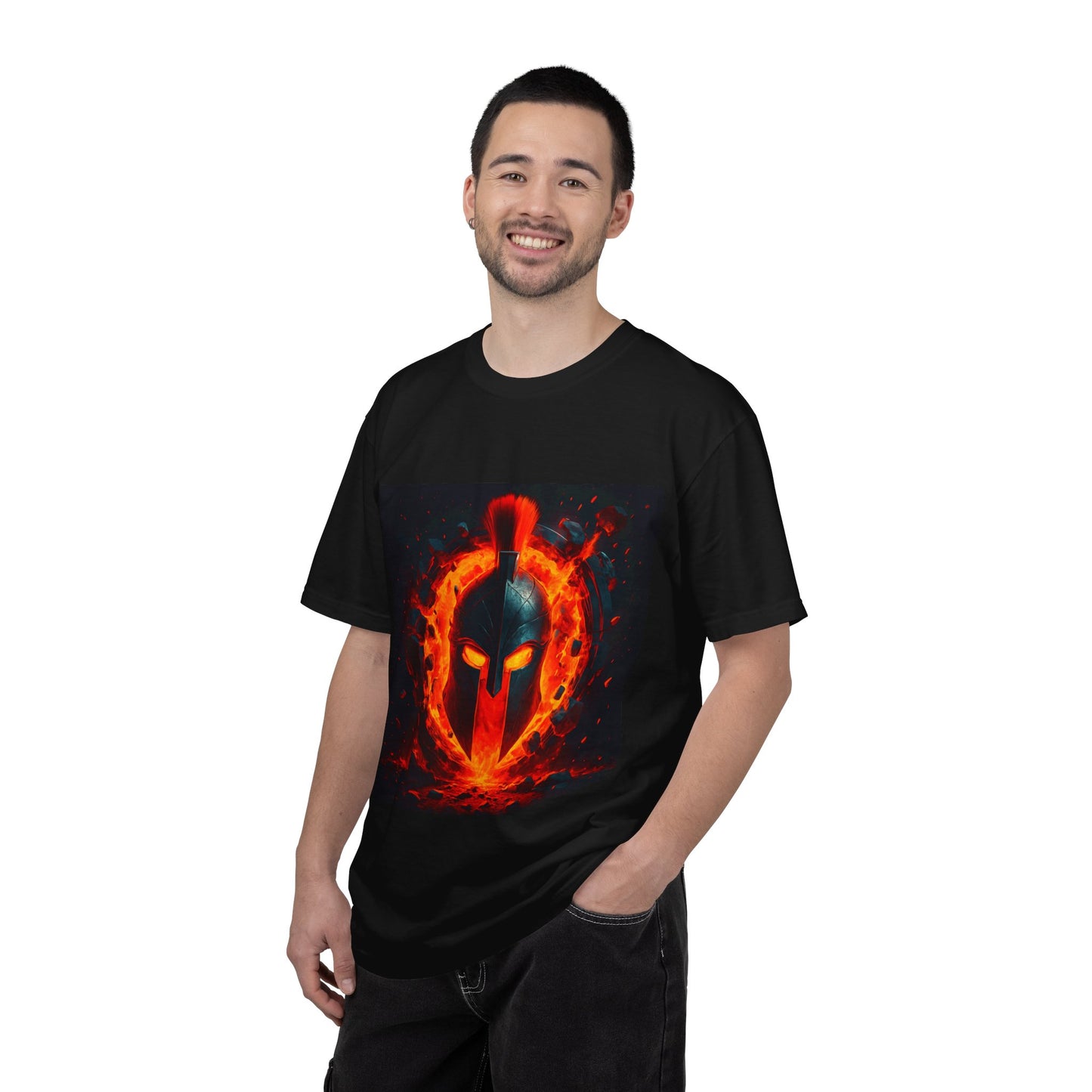 Spartan Helmet with Flames T-shirt