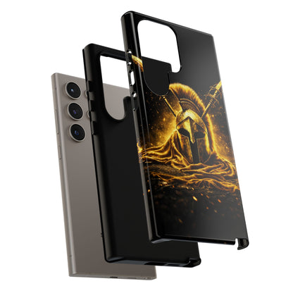 Spartan Helmet Gold Phone Case - Tough Warrior Armor Phone Cover