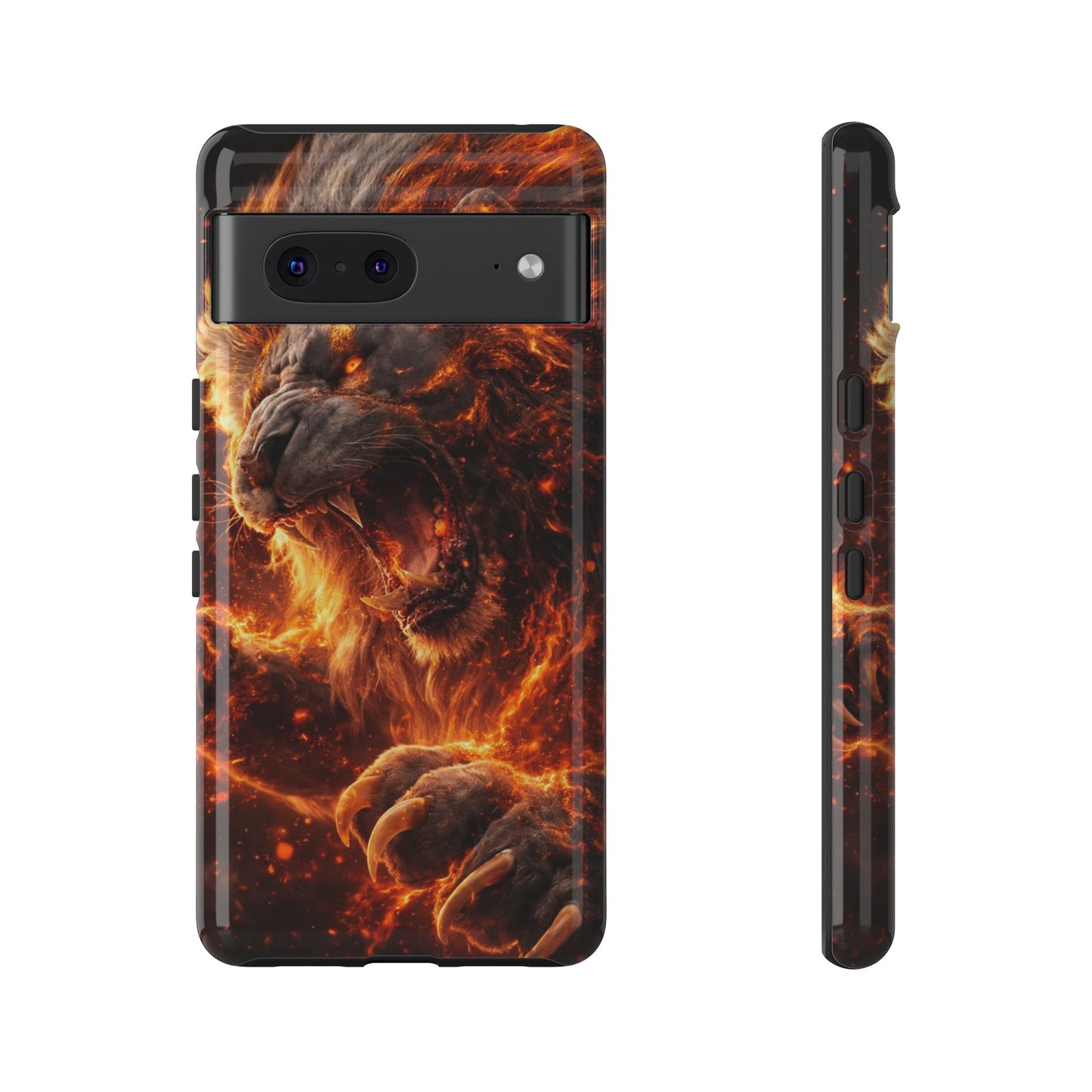 Fire Lion Phone Case — Fierce Flaming Lion Armor for Smartphones