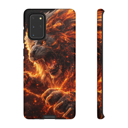 Fire Lion Phone Case — Fierce Flaming Lion Armor for Smartphones