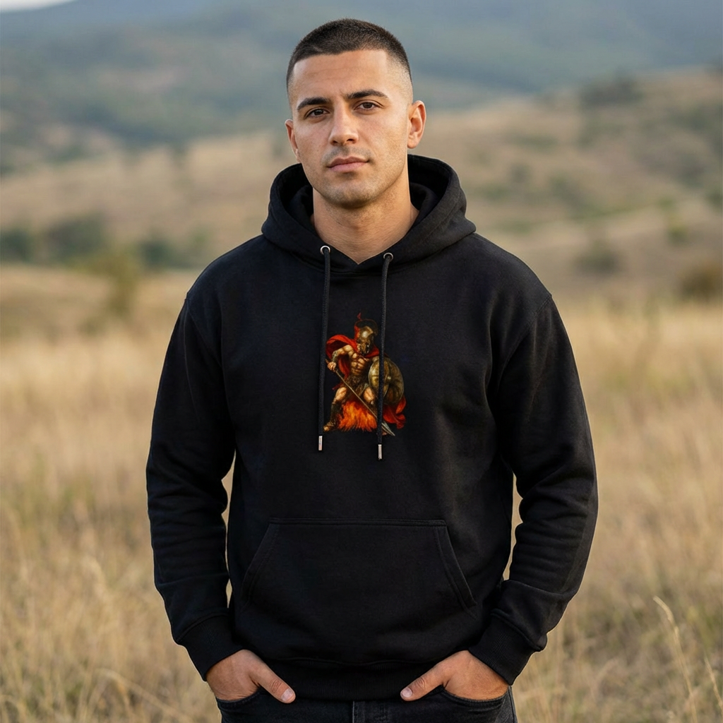 Leonidas of Sparta Hoodie — Spartan Warrior Graphic Hooded Sweatshirt