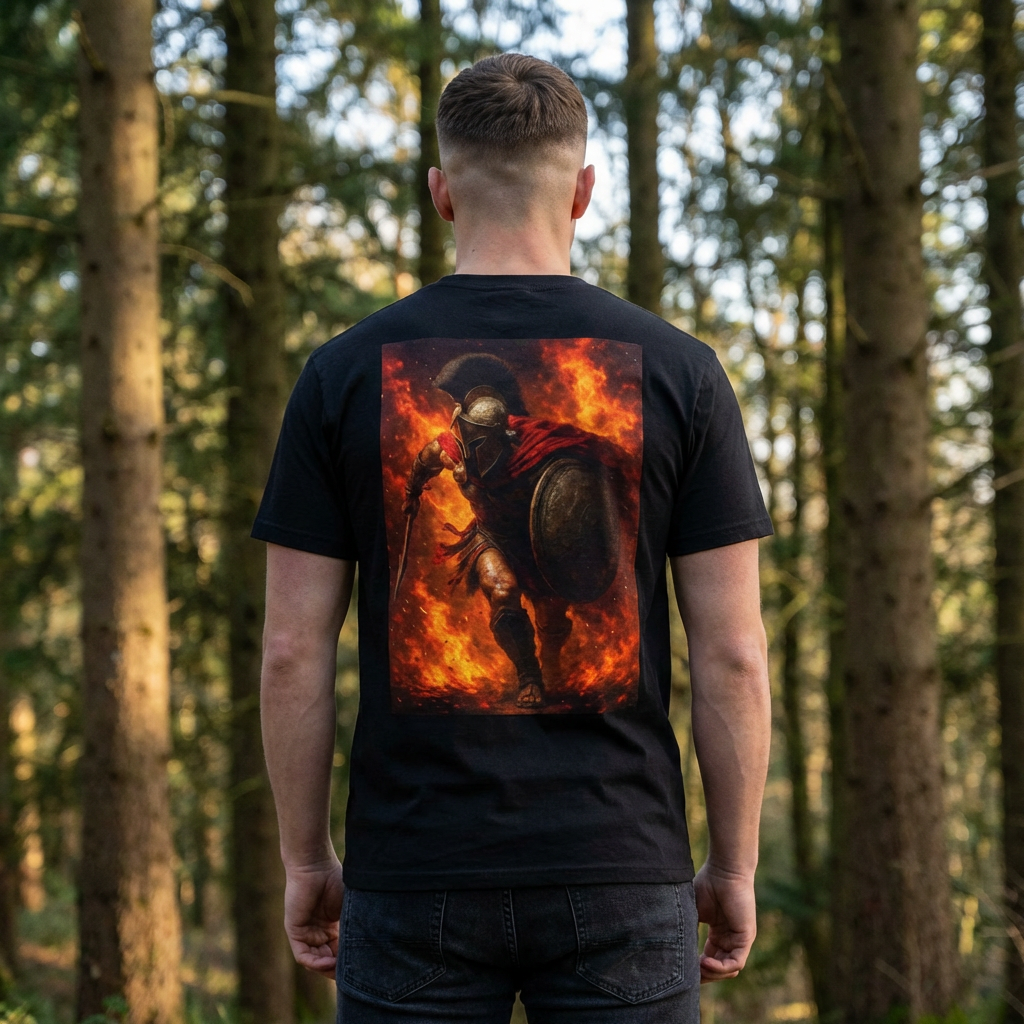Charging Spartan Fire T-shirt