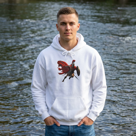 Spartan Warrior Hoodie – Leonidas of Sparta Battle Graphic Sweatshirt
