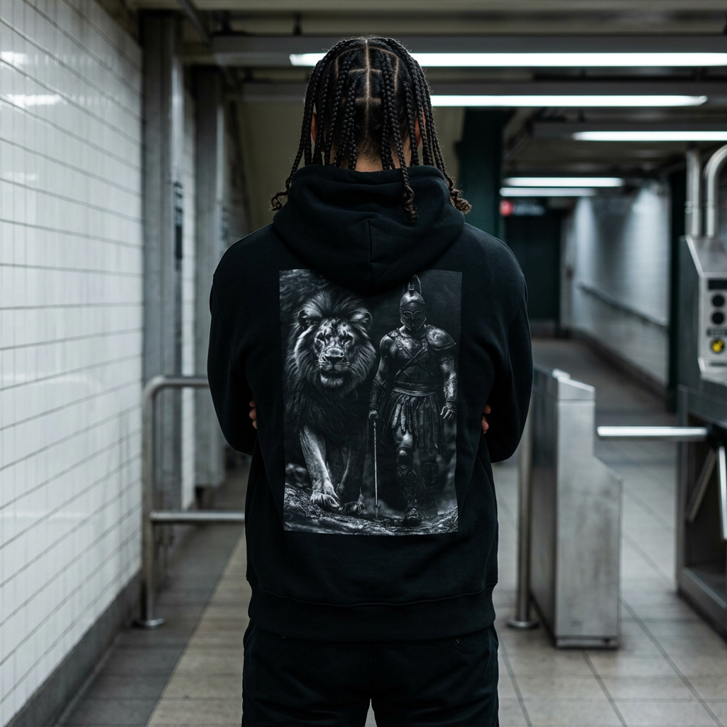 Leonidas of Sparta Hoodie — Spartan Warrior Lion Graphic Sweatshirt