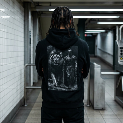 Leonidas of Sparta Hoodie — Spartan Warrior Lion Graphic Sweatshirt