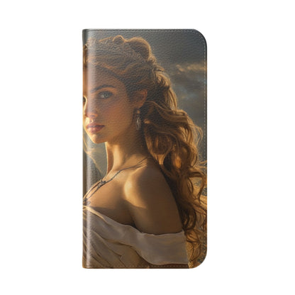 Roman Goddess Horse Portrait Flip Case — Vintage Mythic Phone Wallet