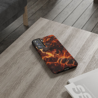 Fire Lion Phone Case — Fierce Flaming Lion Armor for Smartphones