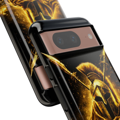 Spartan Helmet Gold Phone Case - Tough Warrior Armor Phone Cover