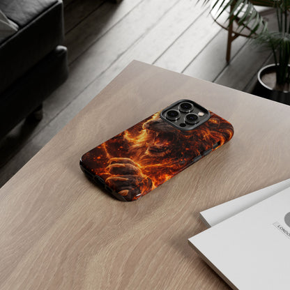 Fire Lion Phone Case — Fierce Flaming Lion Armor for Smartphones