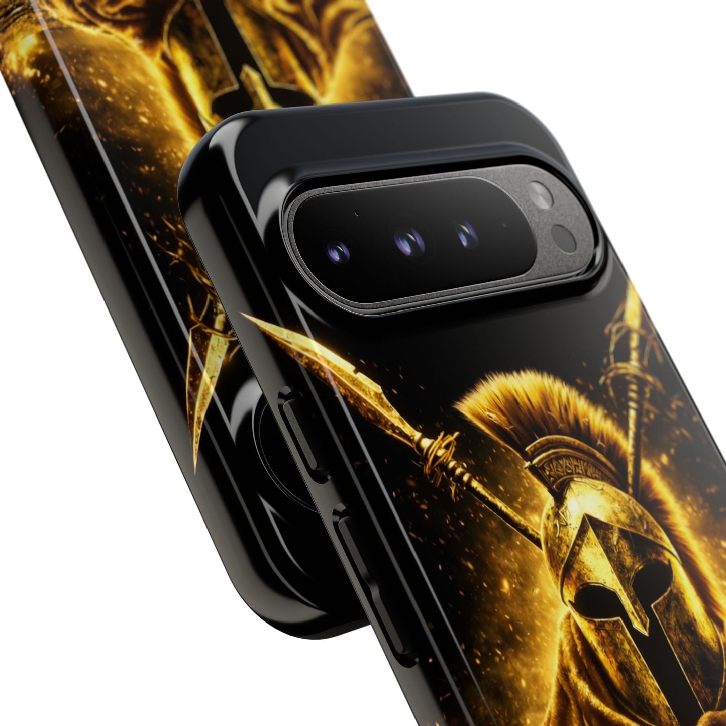 Spartan Helmet Gold Phone Case - Tough Warrior Armor Phone Cover