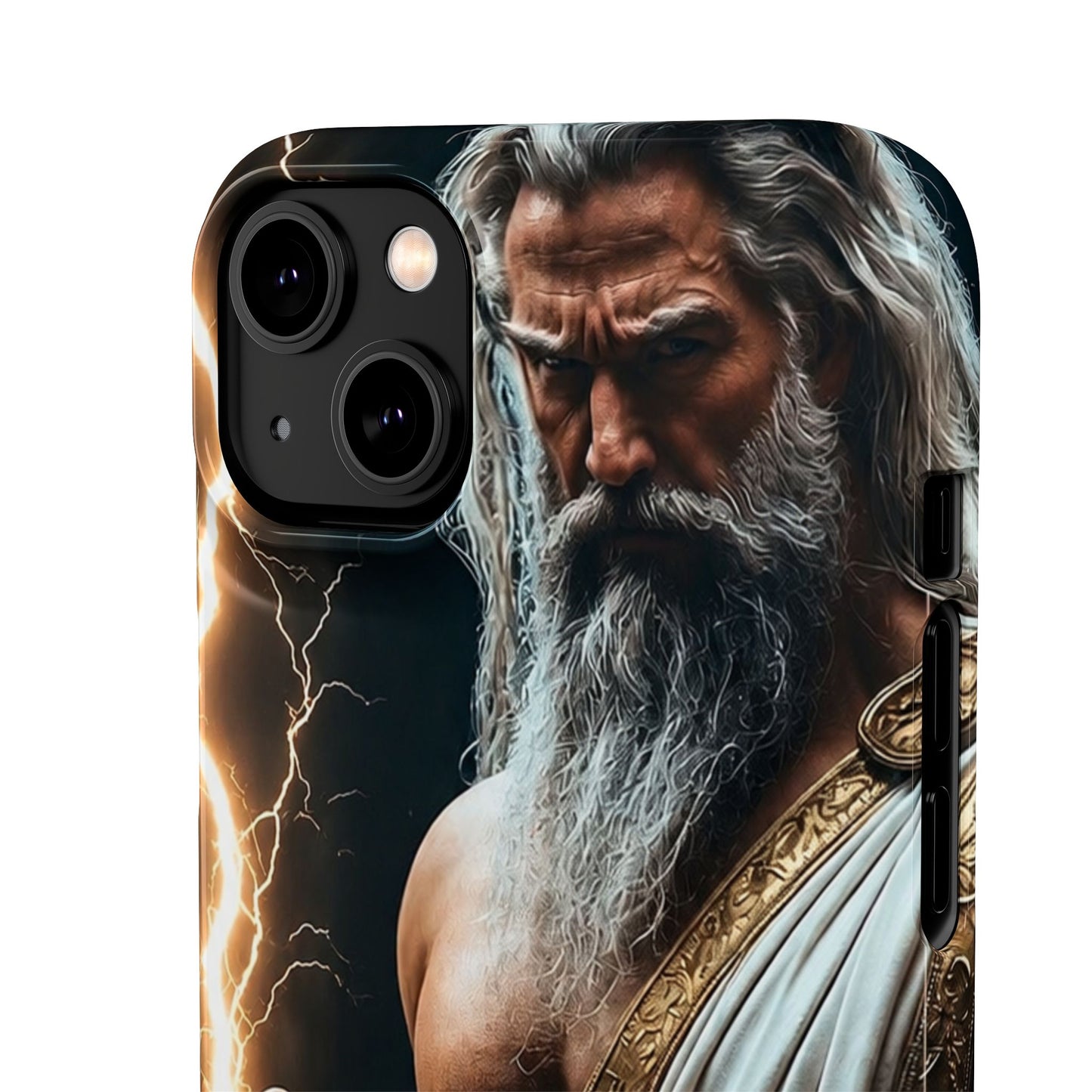 Zeus Lightning Phone Case — Mythic God Portrait Snap Case