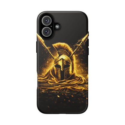Spartan Helmet Gold Phone Case - Tough Warrior Armor Phone Cover