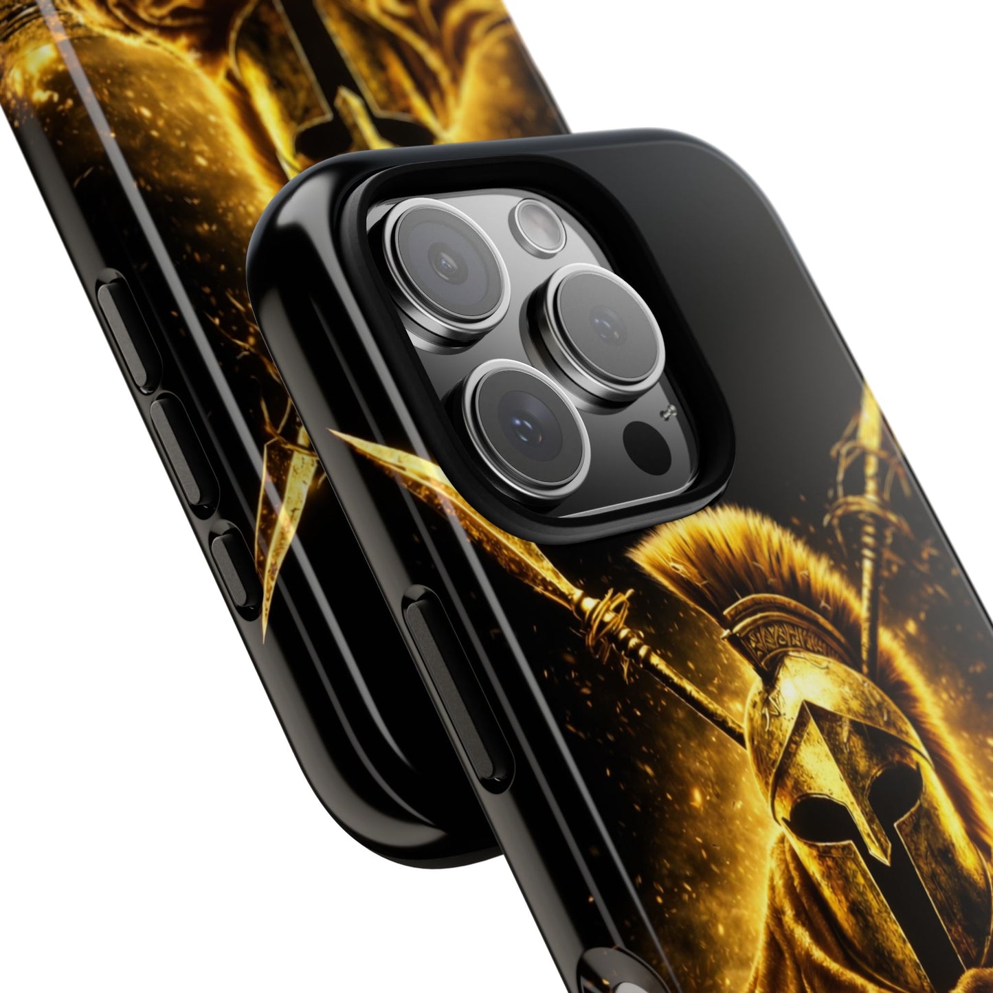 Spartan Helmet Gold Phone Case - Tough Warrior Armor Phone Cover