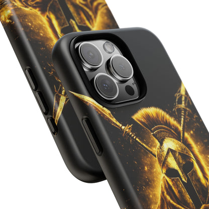 Spartan Helmet Gold Phone Case - Tough Warrior Armor Phone Cover